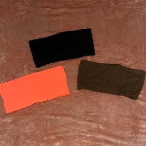 Trendy Tube Tops - Black, Orange, and Brown